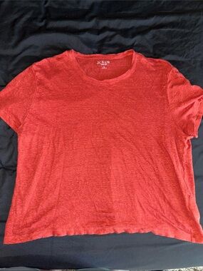 J. Crew Women's Heathered Tomato Red Short Sleeve Tee